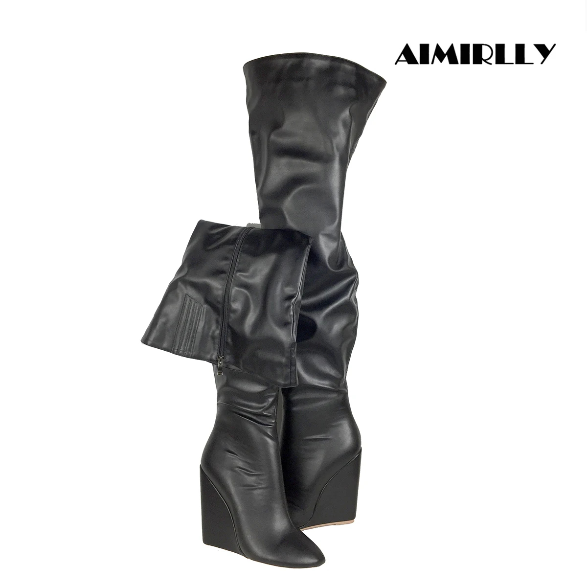 Sewing Zipper - Botas Negras por Encima de la