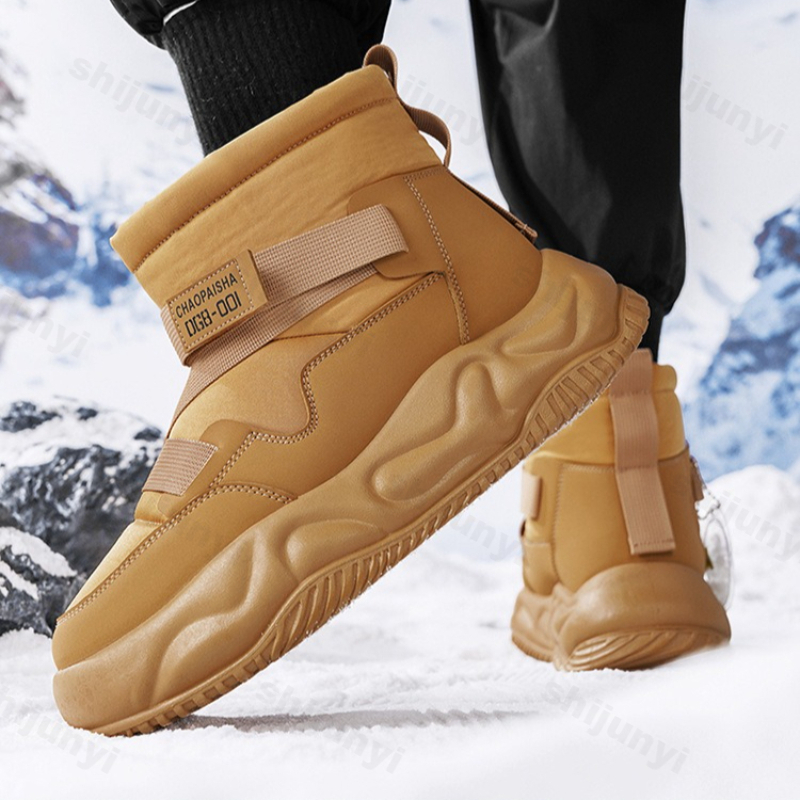 Sewing Zipper - Botas de nieve para hombre, zapatos
