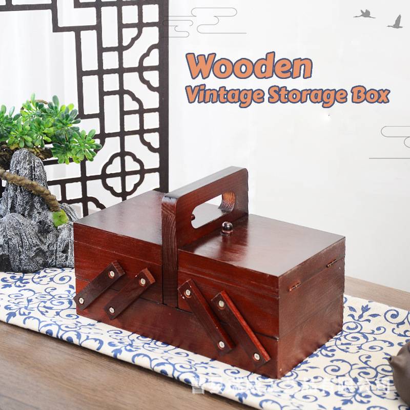 Bobbin Organizer Box - Caja de costura de madera plegable