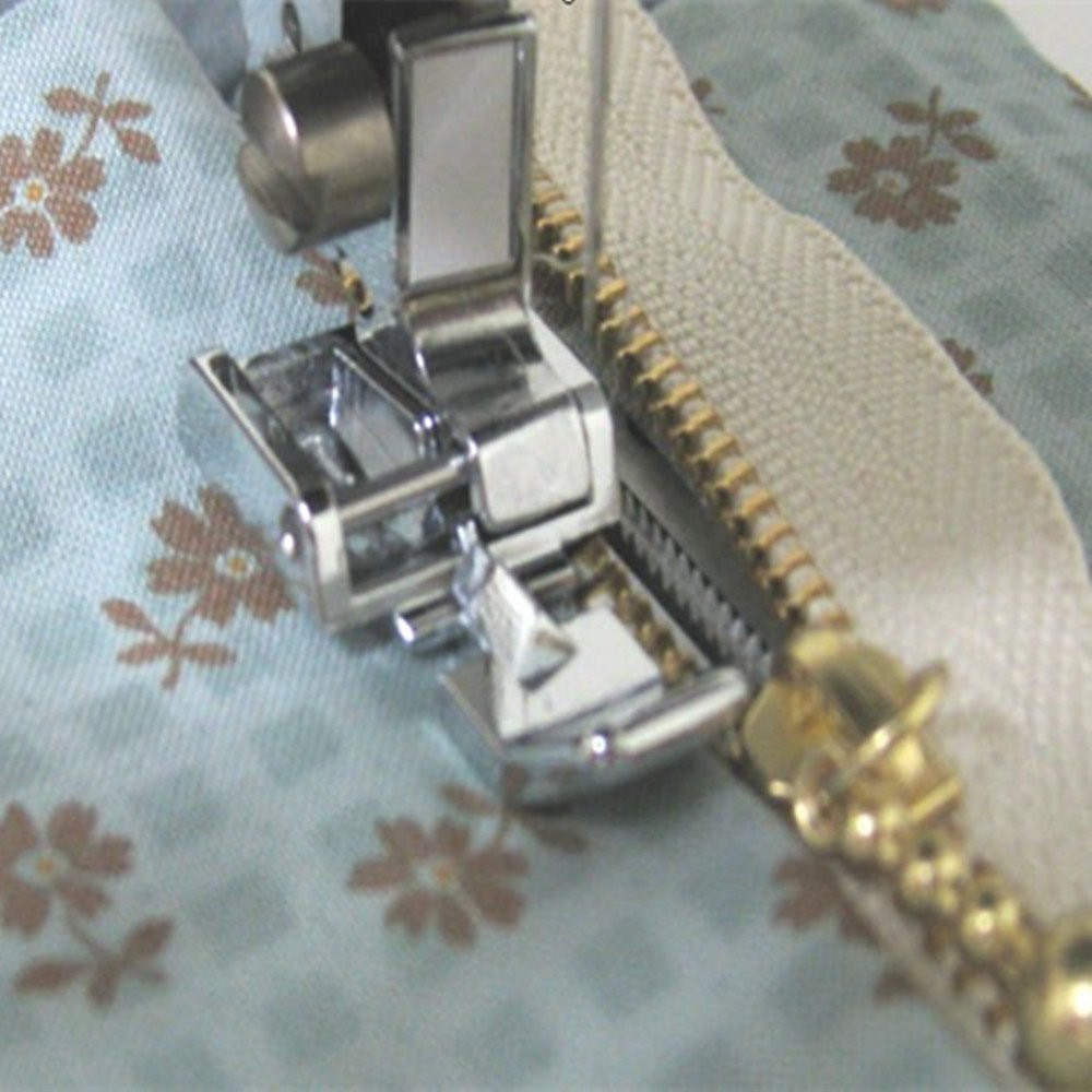 Zipper Foot Presser - Prensatelas de cremallera de Metal Compatible,