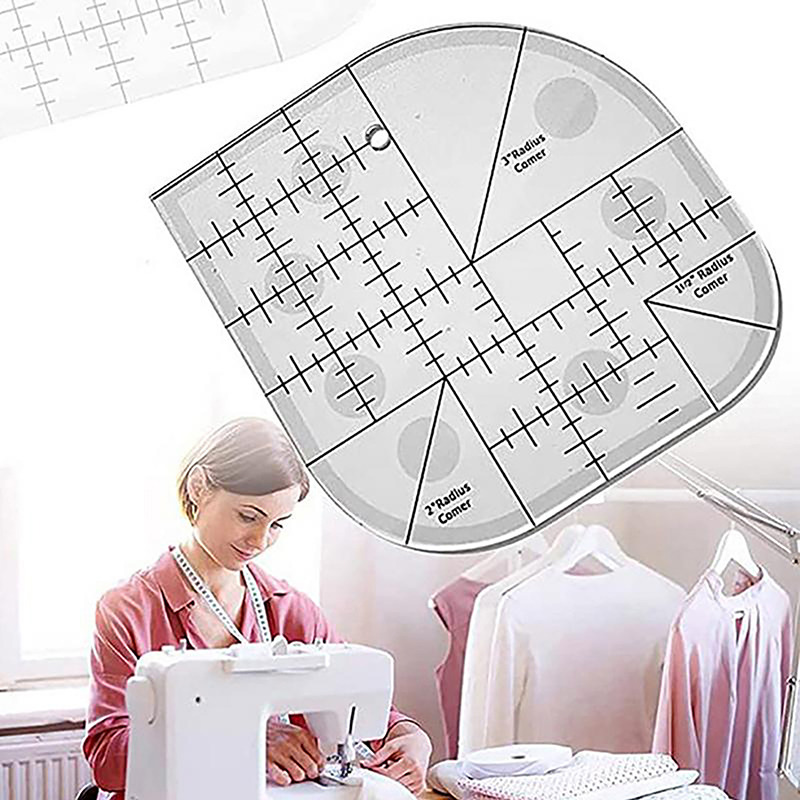 Quilting Ruler Square - Cortador de esquina curvo, regla para