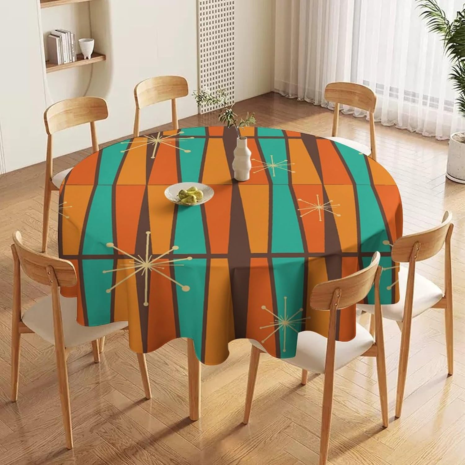 Mantel Redondo Geométrico Nara - Century Textile & Sewing Supply Hours reseña y precio