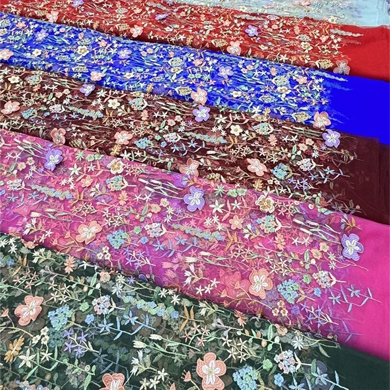 Tela de tul bordado Floral 3D, - Textile And Sewing Materials reseña y precio
