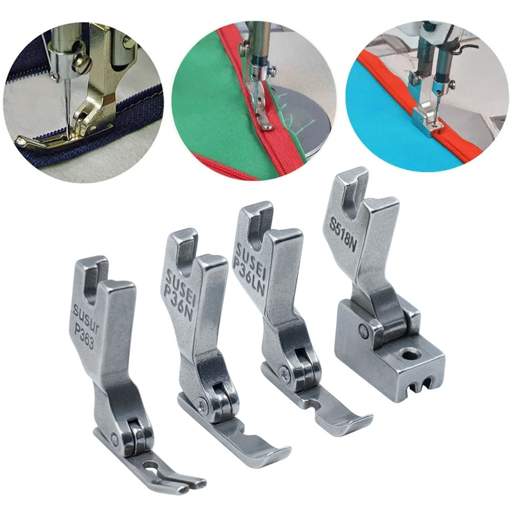 4 unids/set prensatelas con cr - Zipper Foot Presser reseña y precio