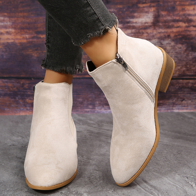Botas cortas De otoño para Muj - Sewing Zipper reseña y precio