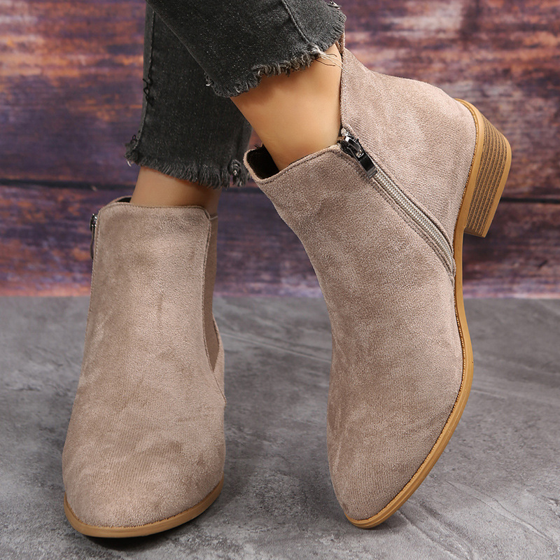 Botas cortas De otoño para Muj - Sewing Zipper reseña y precio