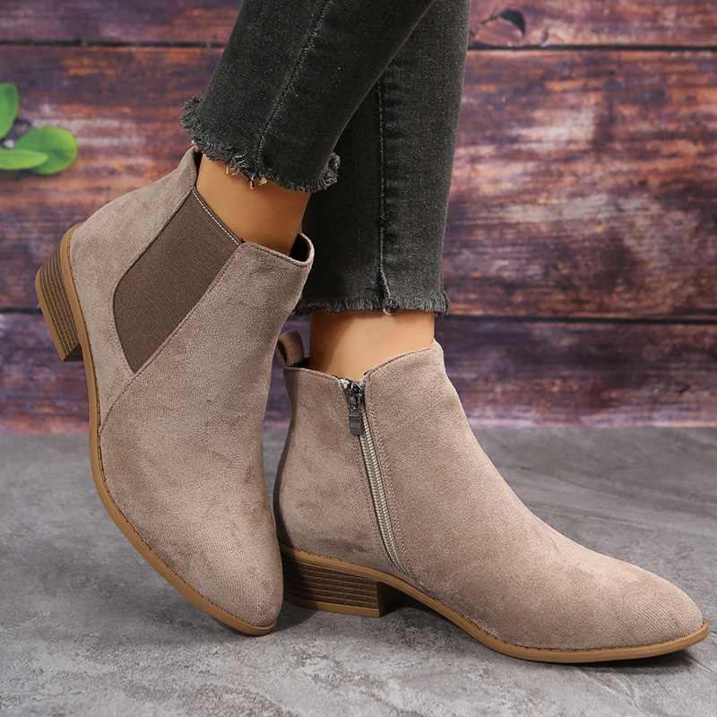 Botas cortas De otoño para Muj - Sewing Zipper reseña y precio