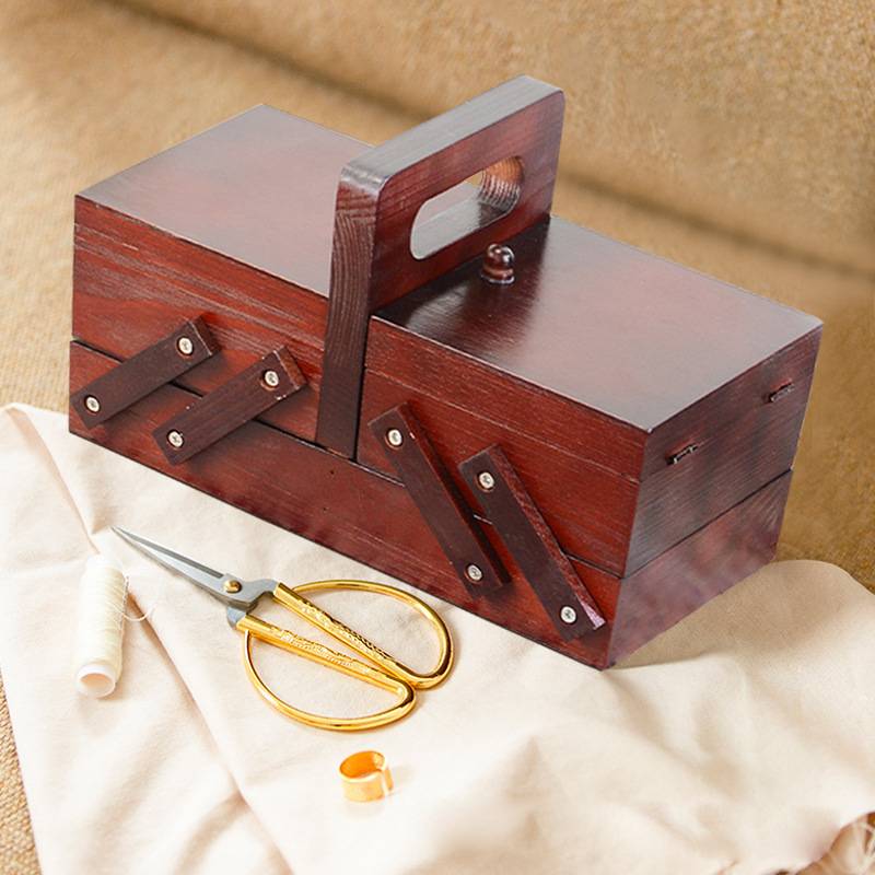Caja de costura de madera pleg - Bobbin Organizer Box reseña y precio