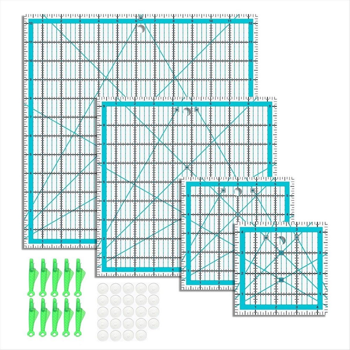 Juego de 4 reglas para acolcha - Quilting Ruler Square reseña y precio